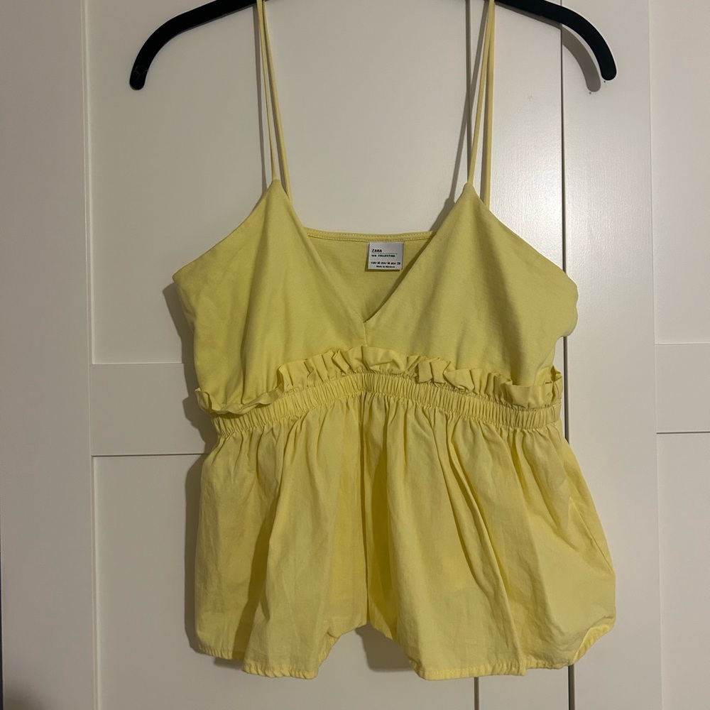 Yellow ruffle top